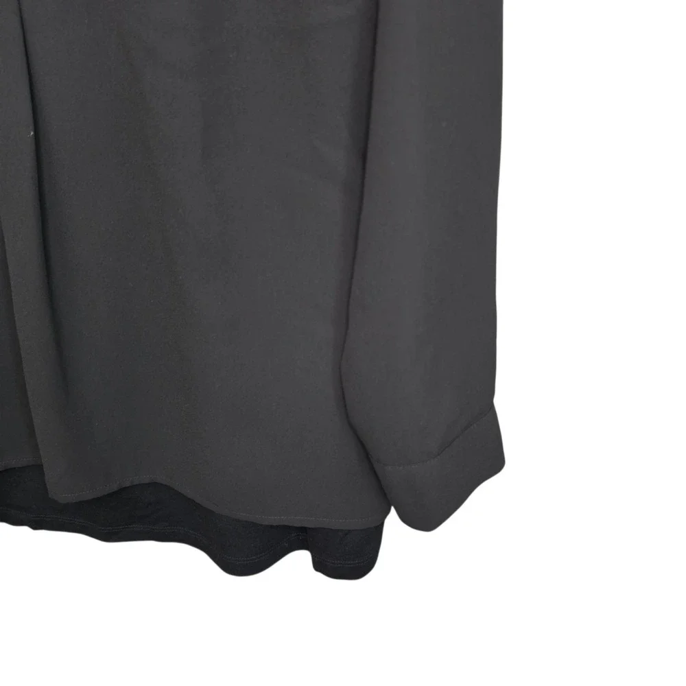 Michael Kors Top Womens 6‎ Black Sheer Lined Blouse Long Sleeve Casual Ladies